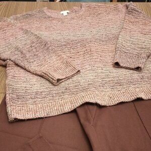 J. Jill Pure Jill Size L Pink and Brown Sweater (EUC)
